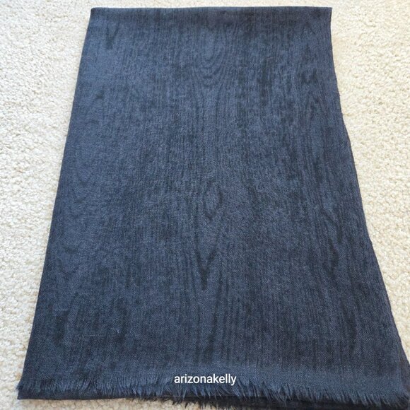 Black Cashmere Scarf With Woodgrain Pattern Wood Grain - Picture 2 of 16